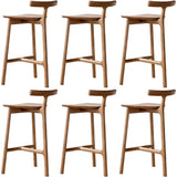 Natural Tripod Ash Wood Fabric Seating Armless Bar Stool Image - 22