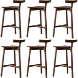 Natural Tripod Ash Wood Fabric Seating Armless Bar Stool Image - 30