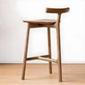 Natural Tripod Ash Wood Fabric Seating Armless Bar Stool Image - 5