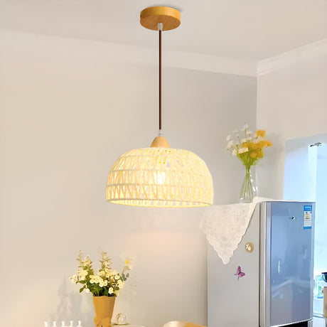Natural Versatile Rope Lampshade Pendant Light Image - 1