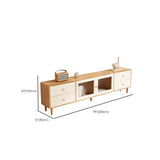 Natural-White Wood TV Stand with Drawers Cabinet Image - 24