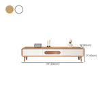 Natural-White Wooden Drawers Cabinet Long TV Stand Image - 21