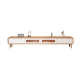 Natural-White Wooden Drawers Cabinet Long TV Stand Image - 7