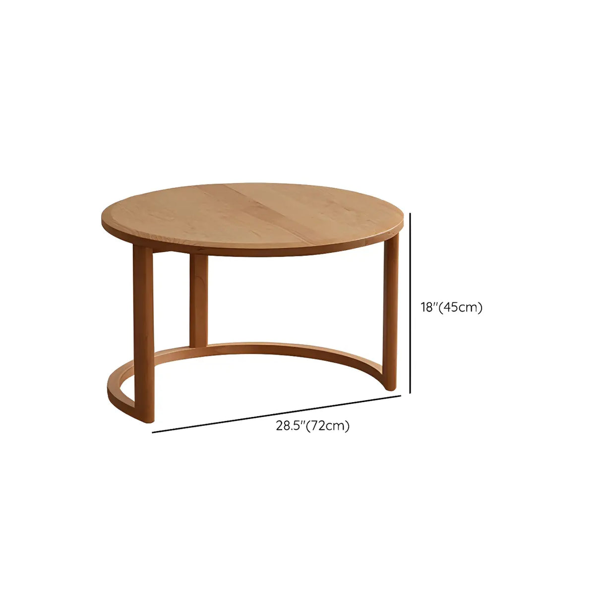 Natural-White Wooden Round Coffee Table with Storage Image - 19