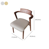 Natural Wood Armless Faux Leather Dining Chair Walnut #size