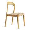 Natural Wood Braided Rope Seat Armless Dining Chair Image - 9