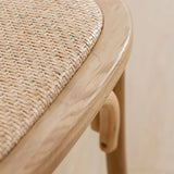 Natural Wood Cross Back Armless Dining Chair Cherry Image - 11