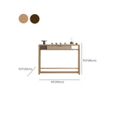 Natural Wood Display Rattan Insert Storage Console Table Image - 10
