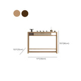 Natural Wood Display Rattan Insert Storage Console Table Image - 9