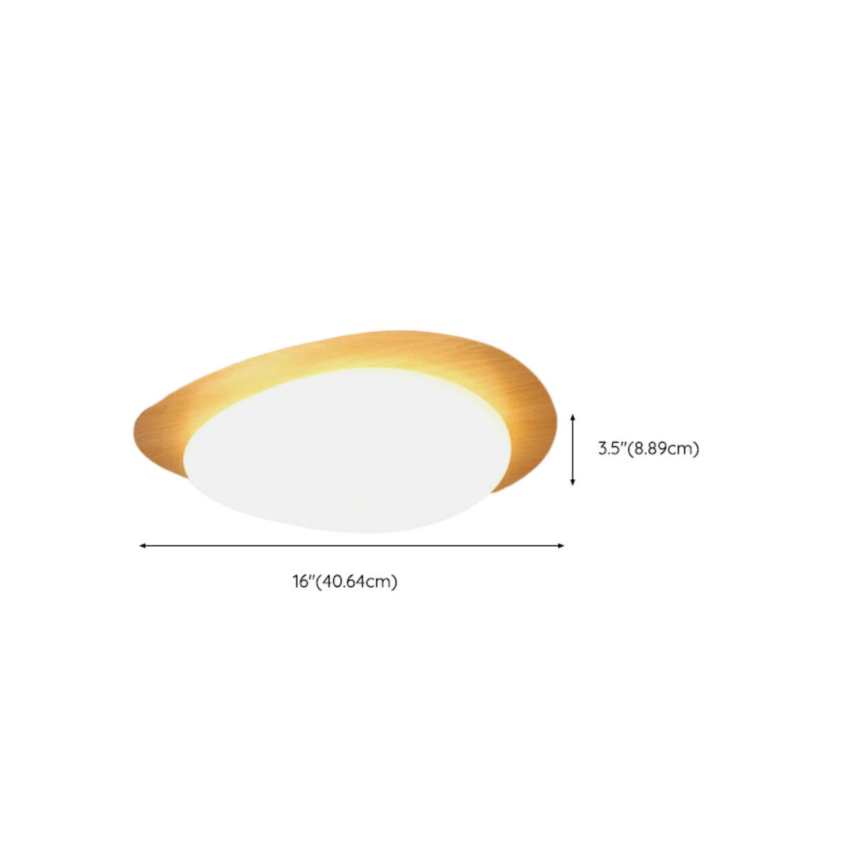 Natural Wood Egg-Shaped LED Flush Mount Ceiling Light Image - 12