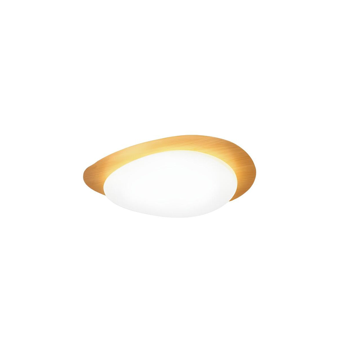 Natural Wood Egg-Shaped LED Flush Mount Ceiling Light Image - 5