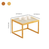 Natural Wood Frame Clear Glass Square Coffee Table Image - 13