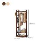 Natural Wood Hooks Hall Coat Rack with Storage Shelf Image - 19