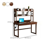 Natural Wood Hutch Drawers Bookcase Sled Credenza Desk Image - 12