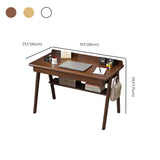 Natural Wood Kids Writing Desk Drawers and Shelves #size