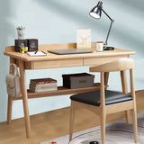 Natural Wood Kids Writing Desk Drawers and Shelves Image - 4