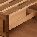 Natural Wood King Detachable Mattress Storage Futon Sofa Image - 11