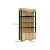 Natural Wood Open Multi-Function Large Display Cabinet Image - 39