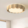 Natural Wood Petal Round LED Flush Mount Ceiling Light Image - 13