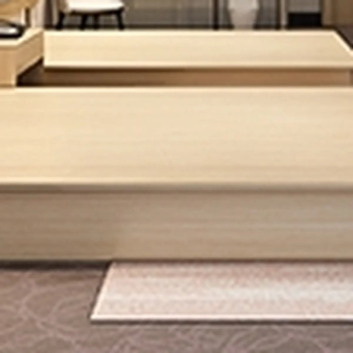 Natural Wood Queen Platform Minimalist Panel Bed Frame Image - 6