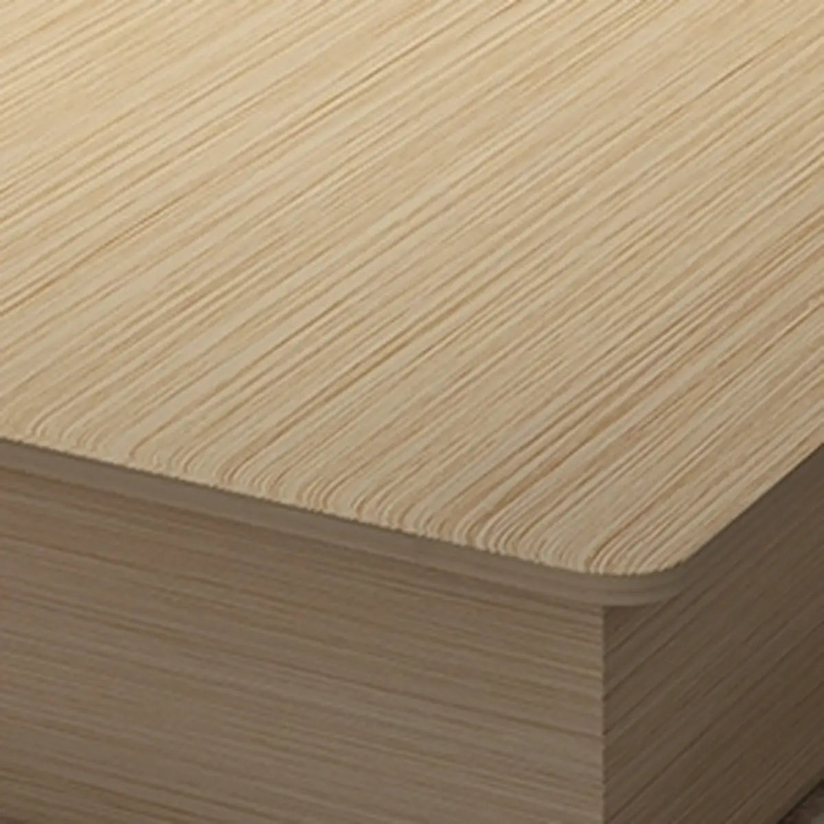 Natural Wood Queen Platform Minimalist Panel Bed Frame Image - 7