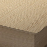 Natural Wood Queen Platform Minimalist Panel Bed Frame Image - 7