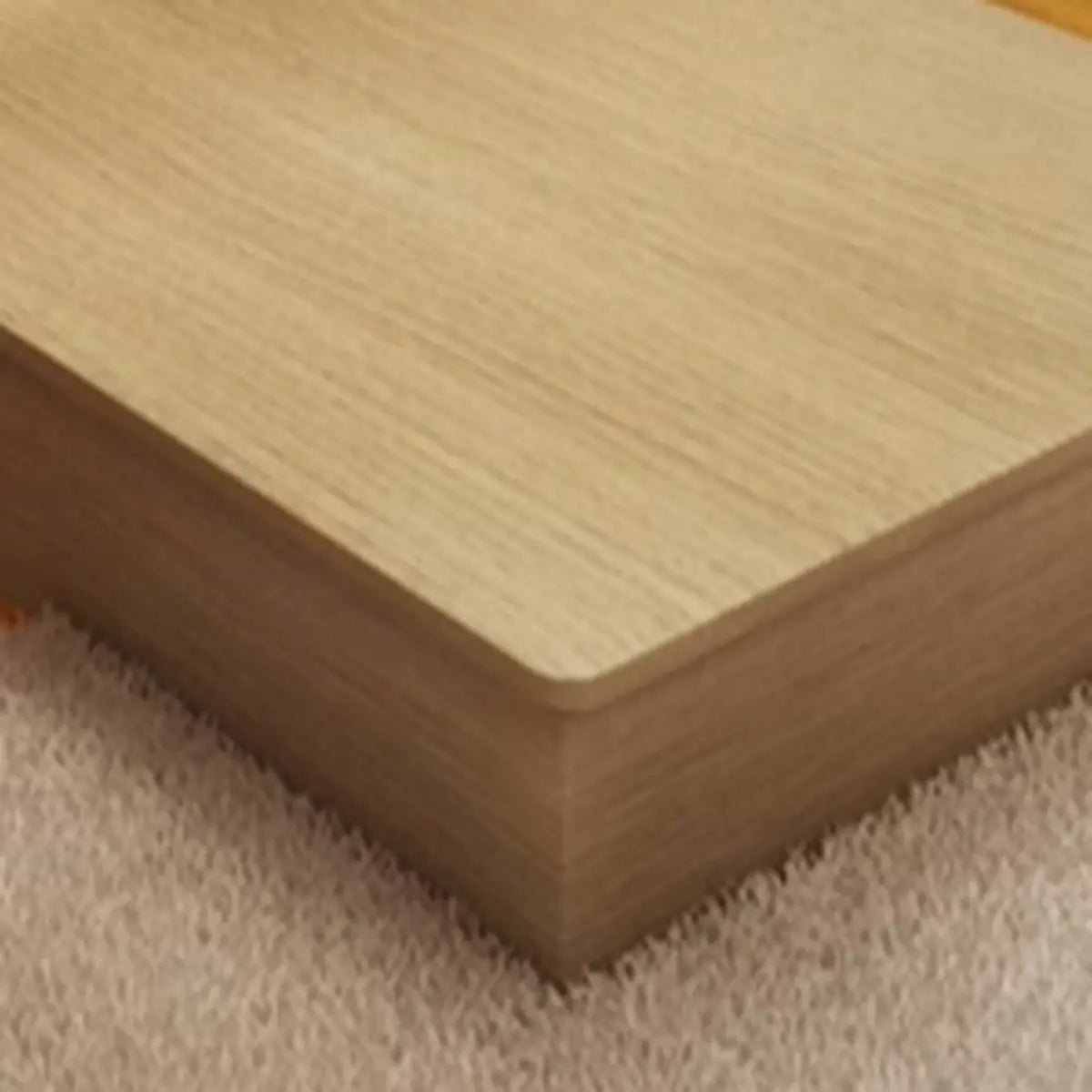 Natural Wood Queen Platform Minimalist Panel Bed Frame Image - 8