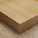 Natural Wood Queen Platform Minimalist Panel Bed Frame Image - 8
