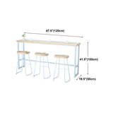 Natural Wood Rectangle Long Bar Table With Footrest #size