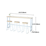 Natural Wood Rectangle Long Bar Table With Footrest #size