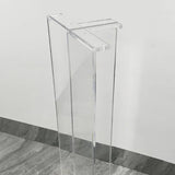 Natural Wood Rectangular Clear Acrylic Legs Console Table Image - 7
