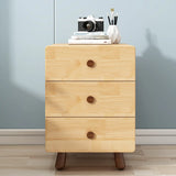 Natural Wood Tip Resistant Drawers Kids Nightstand Image - 3