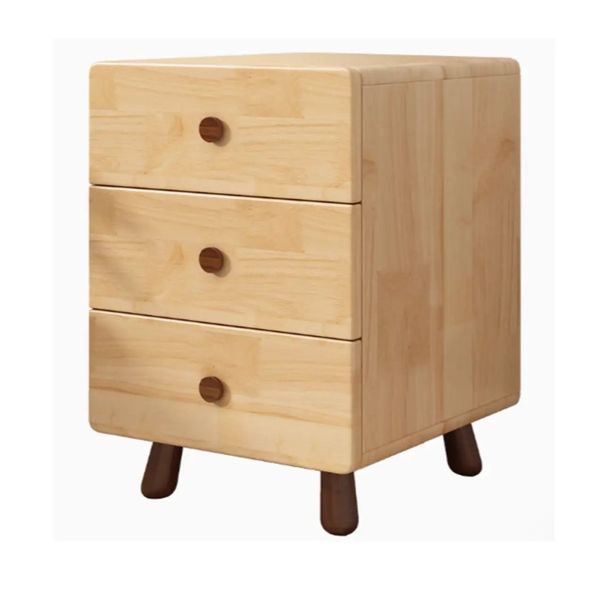 Natural Wood Tip Resistant Drawers Kids Nightstand Image - 5
