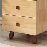 Natural Wood Tip Resistant Drawers Kids Nightstand Image - 8