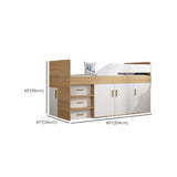 Natural Wood Twin Bunk Bed with Storage and Guardrail Image - 11