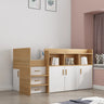 Natural Wood Twin Bunk Bed with Storage and Guardrail Image - 6