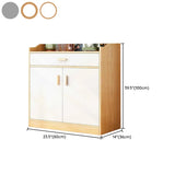 Natural Wood White Cabinets Shelves Open Storage Sideboard #size