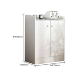 Natural Wood White Cabinets Shelves Open Storage Sideboard Image - 30
