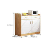 Natural Wood White Cabinets Shelves Open Storage Sideboard Image - 32