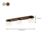 Natural Wooden Dome Glass Flush Mount Light 3-Light #size