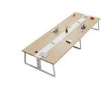 Natural Wooden Finish Ten Person Conference Desk  Image - 11