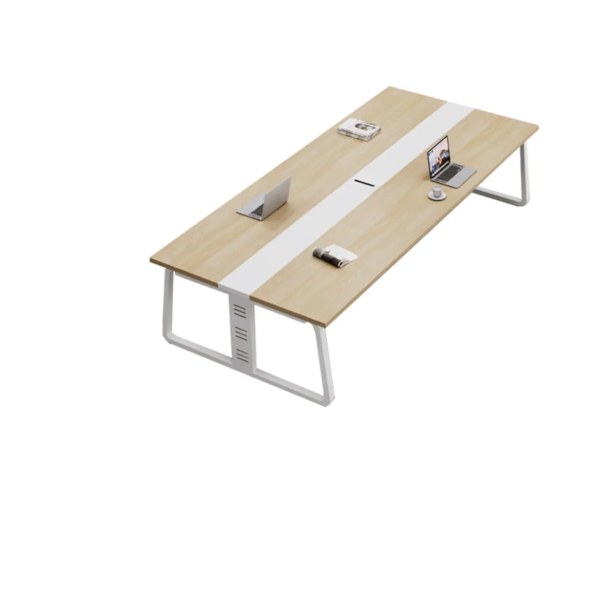 Natural Wooden Finish Ten Person Conference Desk  Image - 17