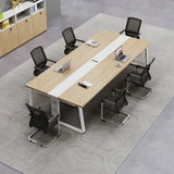Natural Wooden Finish Ten Person Conference Desk  Image - 6