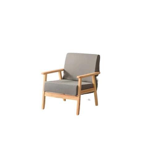 Natural Wooden Frame Grey Fabric Sofa Seating Group Image - 2