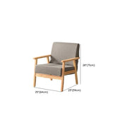 Natural Wooden Frame Grey Fabric Sofa Seating Group #size