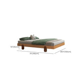 Natural Wooden Queen Minimalist Platform Panel Bed Image - 12