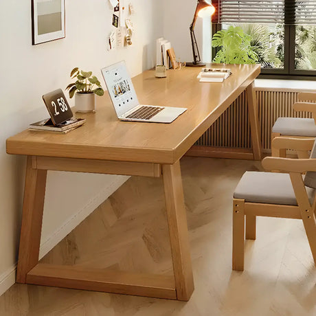 Natural Wooden Rectangular Sledge Desk for Home Use Image - 1