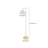 Natural Woven Rattan Dome Living Room Floor Lamp #size