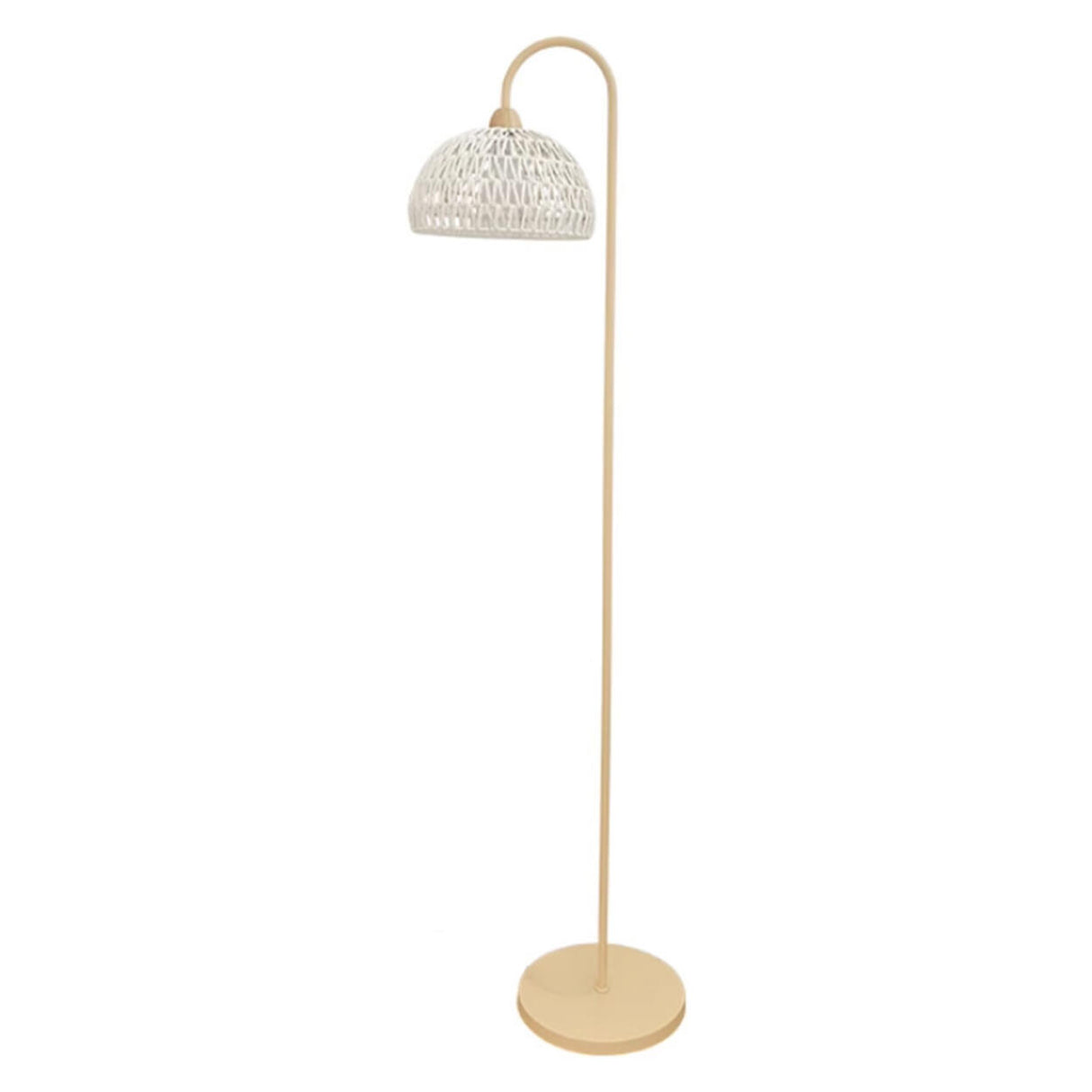 Natural Woven Rattan Dome Living Room Floor Lamp Image - 6