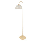 Natural Woven Rattan Dome Living Room Floor Lamp Image - 6